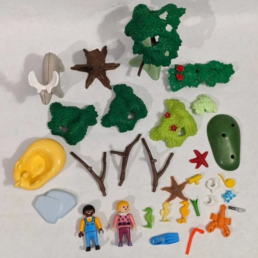 Playmobil Mixed Lot Figures Animals Trees Accessories Parts Replacement 38 Piece